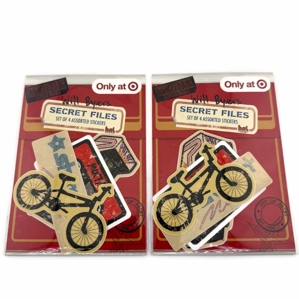 Stranger Things Will Byers Secret Files Set of 4 Stickers - 2 Packs